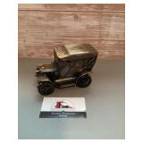 Vintage advertising coin bank truck featuring