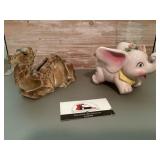 Vintage coin banks including camel and elephant