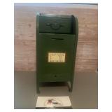 Vintage All-American brand green metal mailbox