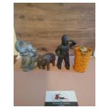 Cast iron and metal coin banks