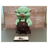 Vintage Knickerbocker pig plastic coin bank