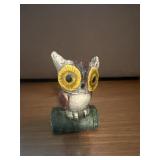 Vintage cast iron owl piggy bank