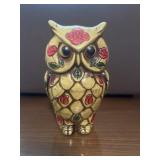 Vintage horned owl coin bank