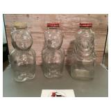 Glass pig and animal coin banks