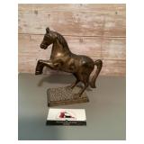 Antique cast iron prancing horse money bank