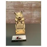 Vintage cast-iron coin bank ' Thrifty the Wise