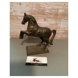 Antique cast iron prancing horse money bank