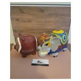 Coin bank and elephant decor