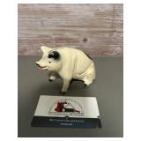 Vintage Cast Iron Sitting Pig Coin - Piggy Bank