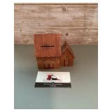Wooden NationalSavings Bank coin bank