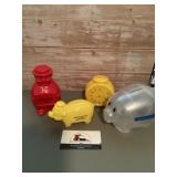 Vintage plastic advertising coin banks