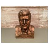 Banthrico metal John F. Kennedy bust coin bank