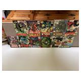 Marvel, the Hulk, Green Lantern, Iron Man comics