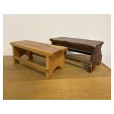Two wood step Stools
