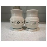 Longerberger salt and pepper shakers