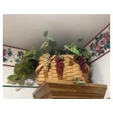 Basket with grapes decor