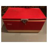 Vintage red Coleman cooler