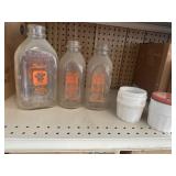 Vintage glass milk bottles