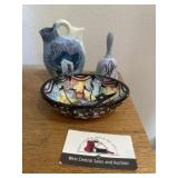 Navajo dish, bell, misc