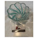Mikasa clear and green swirl bowl