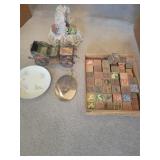 Vintage wooden blocks, & decor