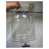 Grandmas etched glass baking dish