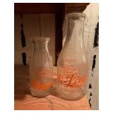 Glass milk bottles