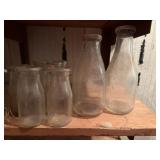 Glass milk bottles