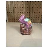 Vintage ceramic pelican flower frog