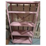 Pink metal shelves