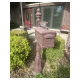 Heavy duty cast iron ornate mailbox