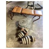 Weights and weight bench bring help to load