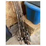 River pole, and fishing poles