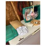 Tote of needlepoint and yarn