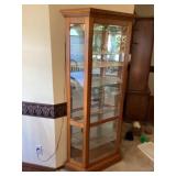 Lighted mirrored China hutch approximately 35 x