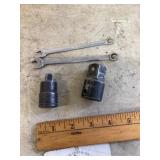 Snap on wrenches 1/4 and 5/8 and adapters 3/8 a
