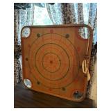 vintage wooden game board is a Carrom Company #