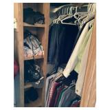 Clothes on shelf and hanging mostly extra large