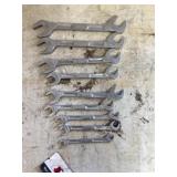 Snap on four-way angle, head open and wrenches