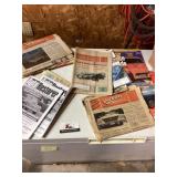 Car magazines, and newspapers