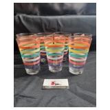 Striped drinking glasses