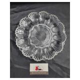 Clear glass deviled egg plate