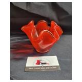 Amberina viking art glass bowl