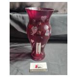 Anchor Hocking Cranberry glass vase