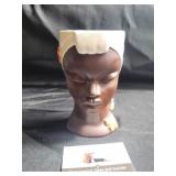 Vintage lady head pocket planter