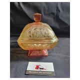Jeanette amberina candy dish