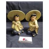 Chalkware Asian figures