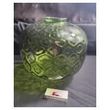 Large green glass vase