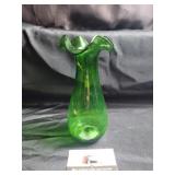 Forest green glass vase