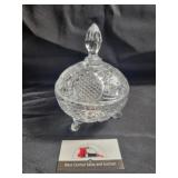 Clear glass candy dish